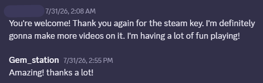 A creator saying they are going to make more videos on the game